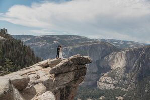 Bride and Groom Portraits at Glacier Point in Yosemite National Park