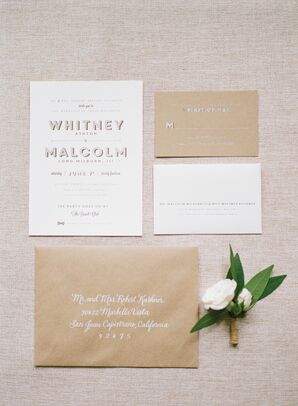 Neutral Formal Wedding Invitations
