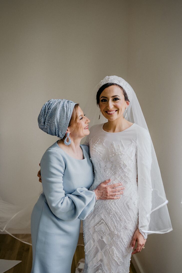 Bride With Mother of the Bride in Custom Hijab