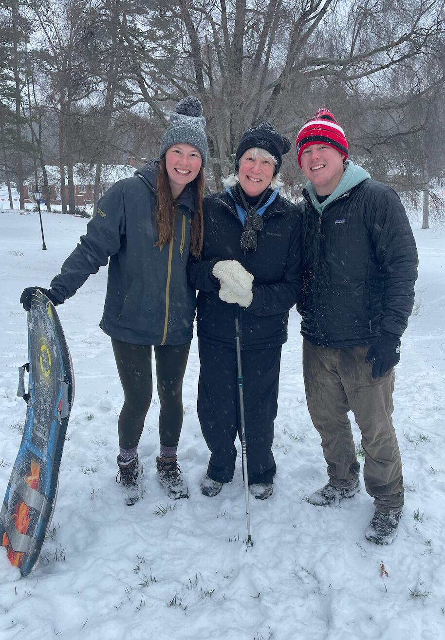 Snow day in Davidson calls for sledding with Nana!