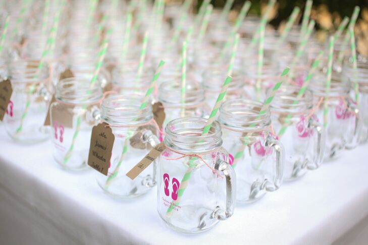Custom Mason Jar Cups with Flip-Flops