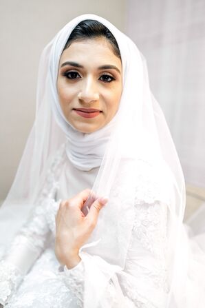 Bride Wearing Hijab for Wedding at the Durham Convention Center in North Carolina