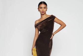 off the shoulder fitted velvet midi dress