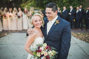 Burgundy and Blush Bridal Flower Crown