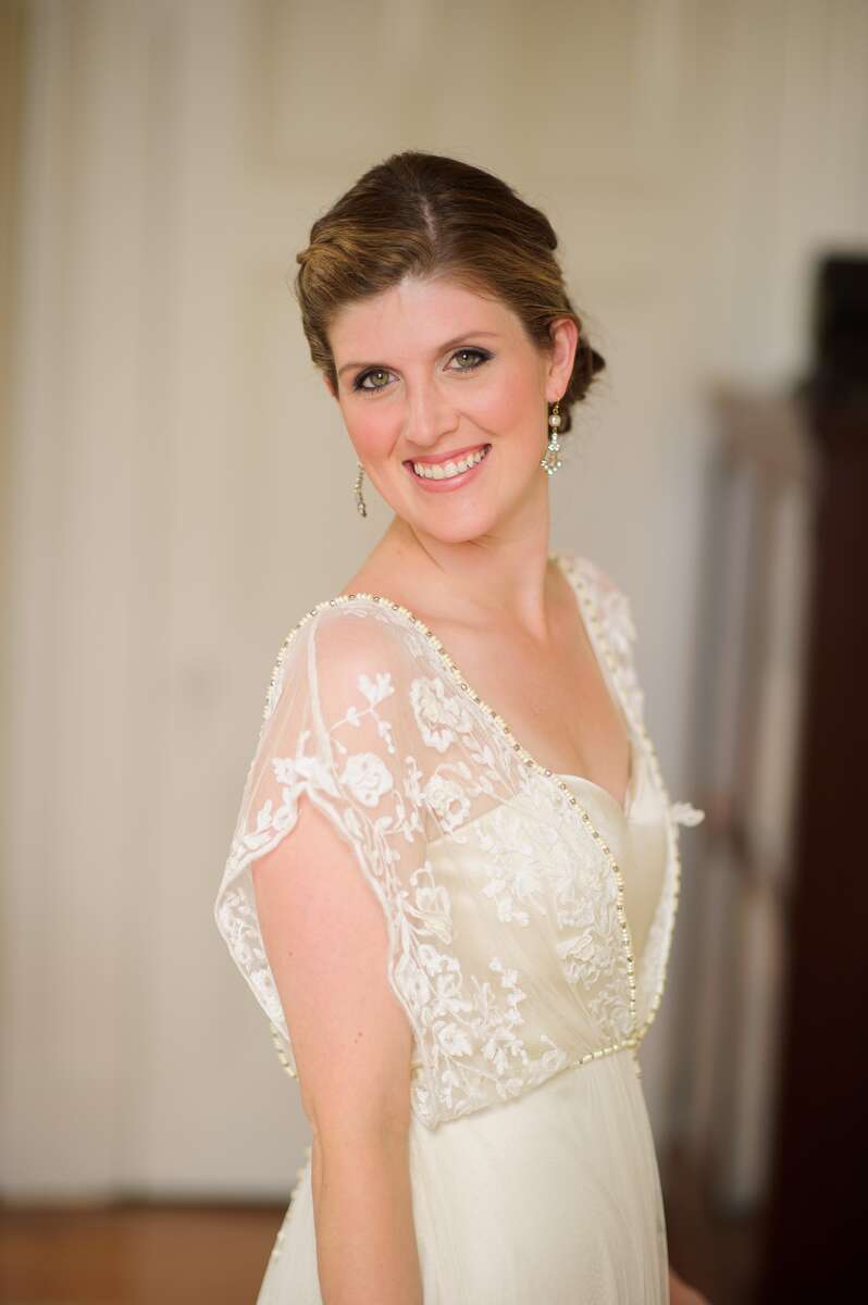 Satin Wedding Dress with Lace Coverlet