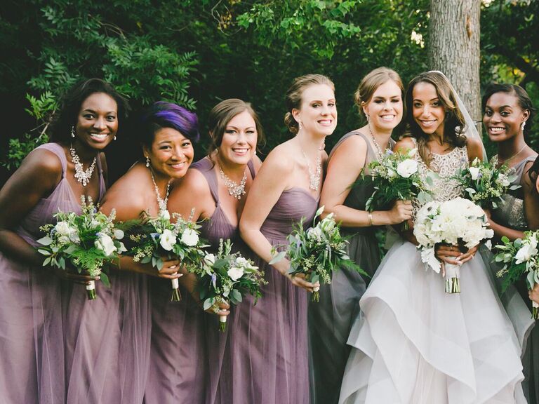 Bridesmaid hairstyle streaks of color