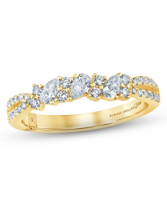 Kay Jewelers Monique Lhuillier Bliss Diamond Anniversary Ring 1/2 ct tw Pear & Round-cut 18K Yellow Gold Gold Wedding Ring - 1