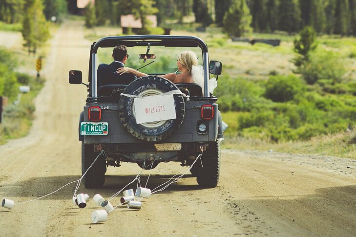 “I loved driving to the church with my dad and driving away with Carey after the ceremony in the little Jeep,” Gracie says. “I grew up driving around Tincup in that jeep, in fact I learned to drive in it. So the symbolism of my dad giving me away to Carey to start a new adventure was so beautiful.”
