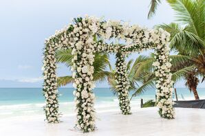 Floral Ceremony Arbor at Casa Malca in Tulum, Mexico
