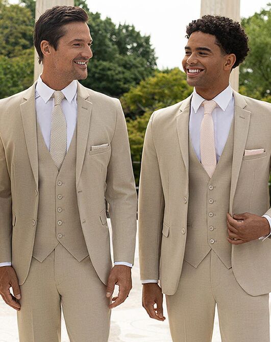 BLACKTIE METRO Tan Wedding Suit Champagne Tuxedo - 3