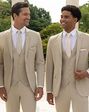 BLACKTIE METRO Tan Wedding Suit Champagne Tuxedo - thumbnail - 3