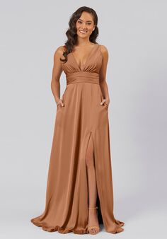 Kennedy Blue Dottie V-Neck and Plunge Bridesmaid Dress