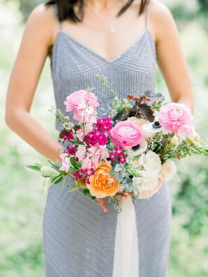 Vibrant Peony Bouquet for Wedding at The 1909 in Topanga, California