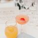 Signature Cocktails With Fruit and a Custom Pale Blue Cocktail Napkin
