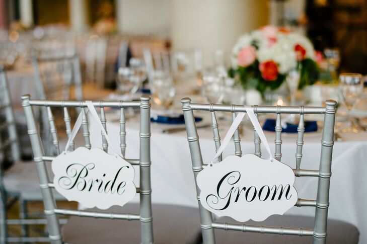 Bride and Groom Chair Signs