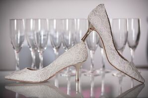 White Lace Wedding Pumps