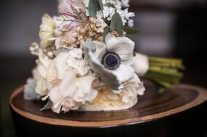 Pastel Bridal Bouquet with Anemones and Peonies