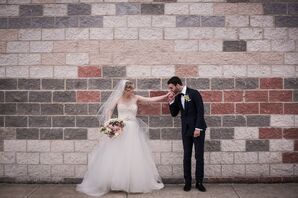 Bride and Groom at Romantic and Urban Philadelphia Wedding