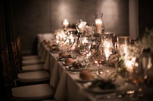 Long Tables with Chiavari Chairs and Candle Centerpieces
