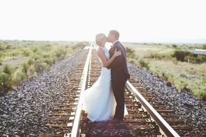 Romantic West Texas Desert Couple's Shot