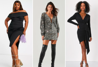 Collage of black bachelorette dresses for bachelorette party.
