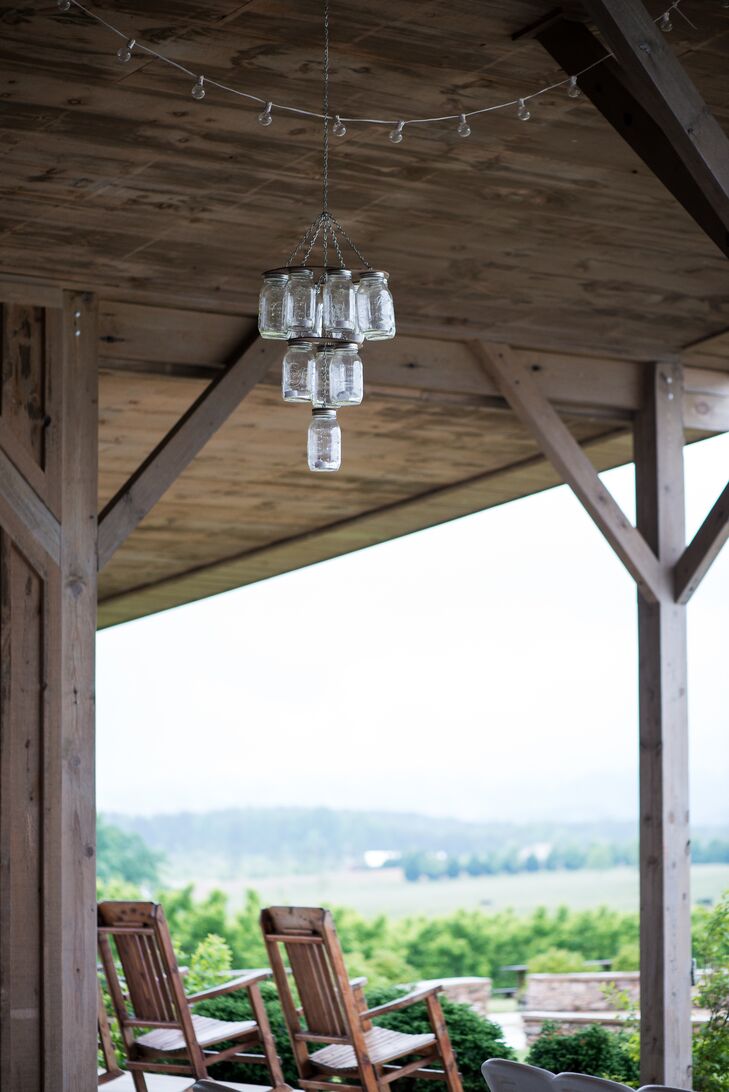 Hanging Mason Jar Chandelier Ceremony Decor