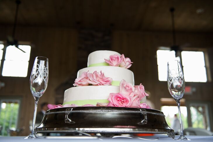 Pink Rose Decorated Buttercream Cake