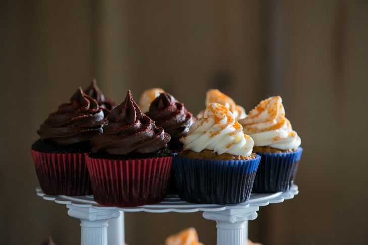 Chocolate and Vanilla Cupcake Tower Dessert Display