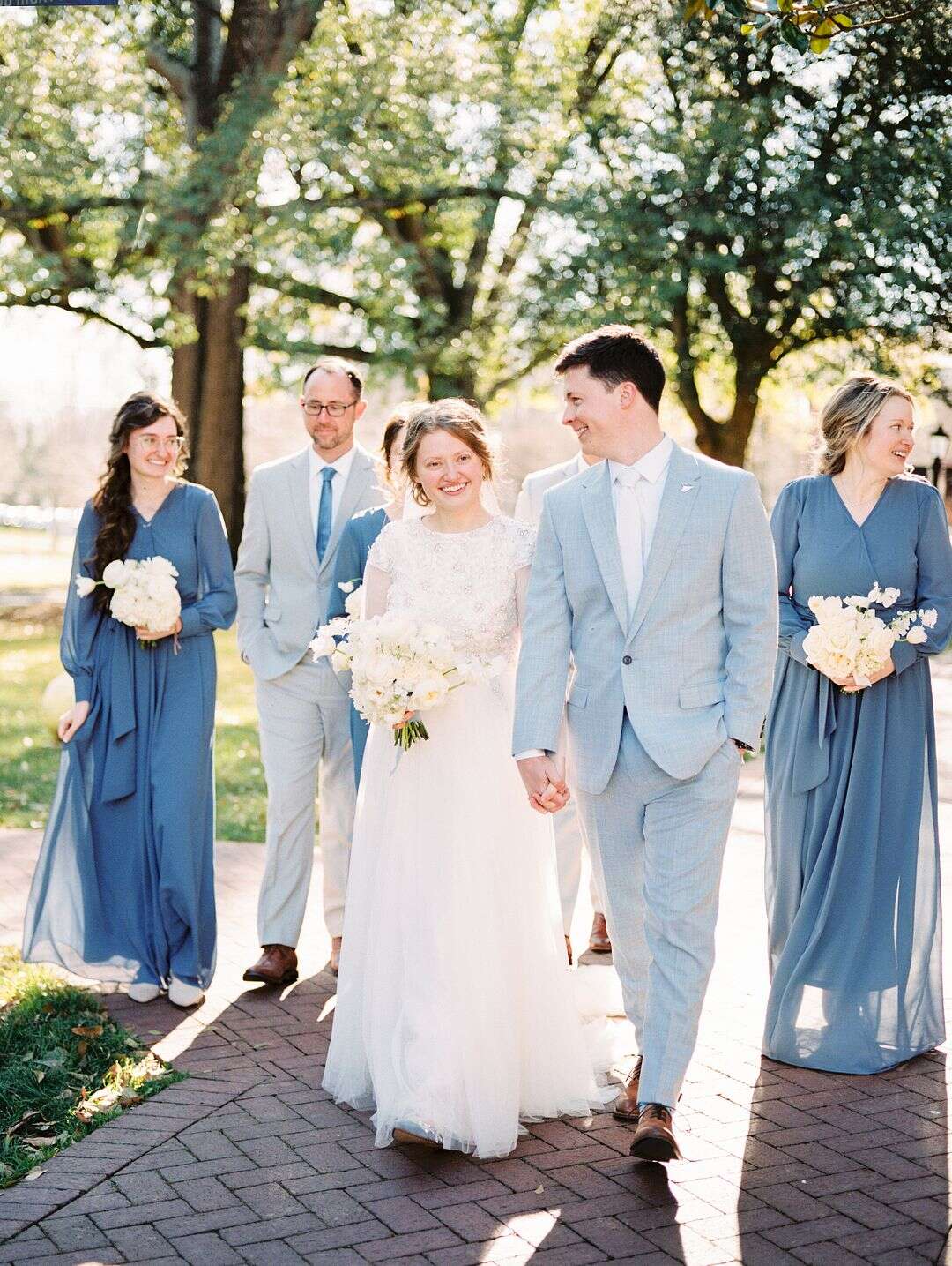 sexy purple bridesmaid dresses One Shoulder Sleeveless Light Blue Bridesmaid Dress With Slit US6 / Light Blue main image 1