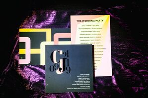 Colorful Wedding Paper Details at The Springs in Brooklyn, New York