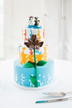 Colorful, Whimsical Wedding Cake