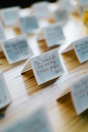 Blue Watercolor Escort Cards