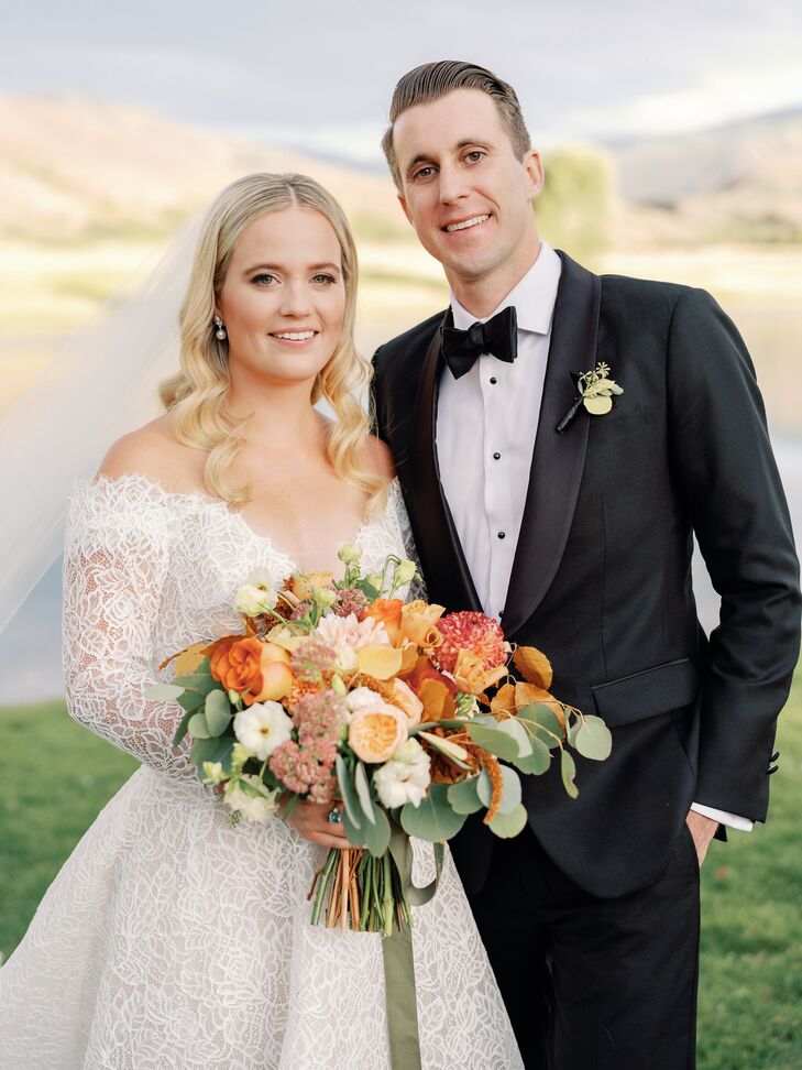 Couple Portraits at Rustic Fall Wedding in Aspen, Colorado