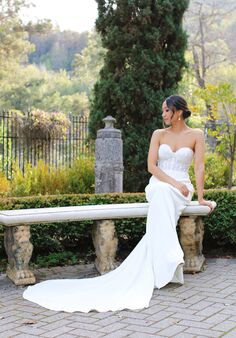 Essense of Australia D3509 Column Wedding Dress