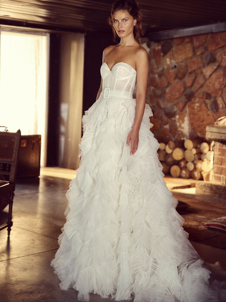 ruffle wedding dress
