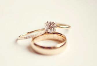 Engraved wedding band: "All My Love"