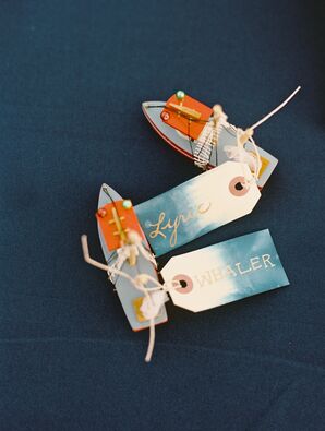 Toy Boat Watercolor Escort Tags