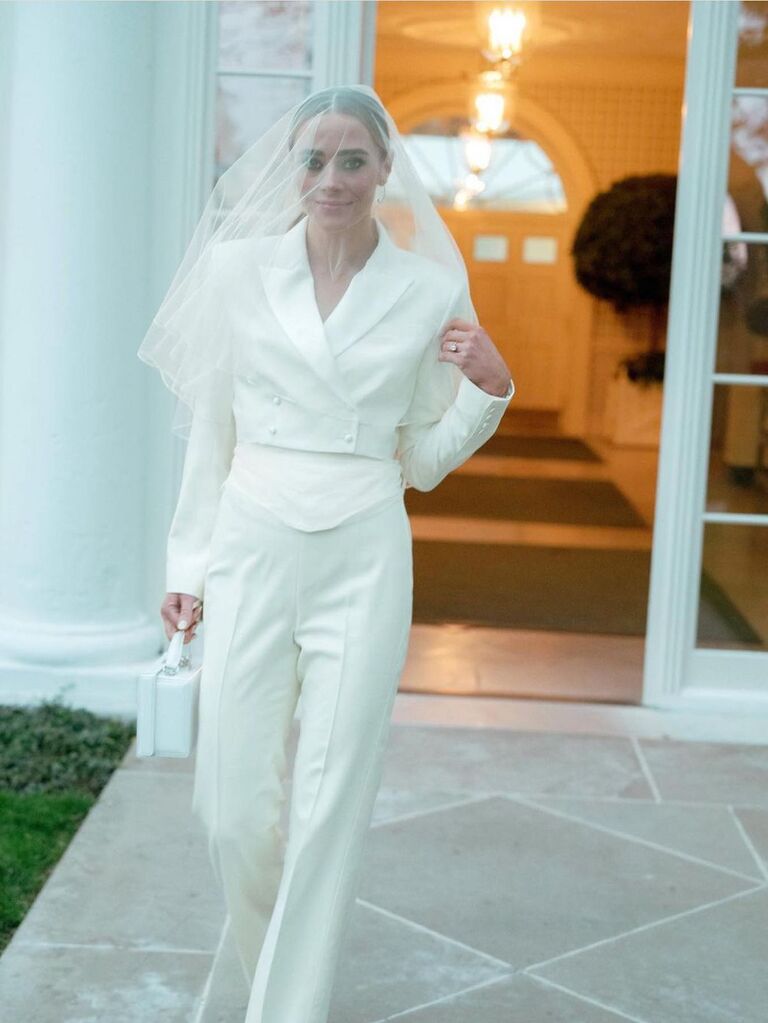 Naomi Biden wears a chic pantsuit at her rehearsal dinner. 