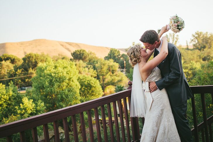 Madison's gown was a design by Christina Wu. The empire-waist gown was accented by a beaded sweetheart neckline and satin ribbon. All-over lace gave the dress a romantic yet elegant touch.