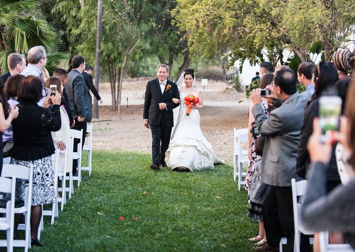 Father Walks his Daughter Down the Aisle during the Processional