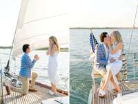 Man proposing to woman on boat