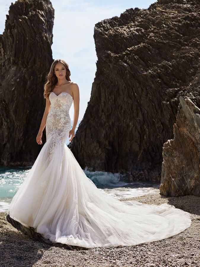 Ines by Ines Di Santo strapless trumpet wedding dress with sweetheart neckline