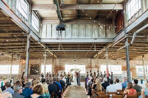 Industrial Ceremony Under String Lights