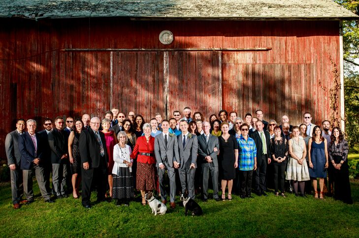 The Entire Wedding Party at the Buchanan Farmhouse