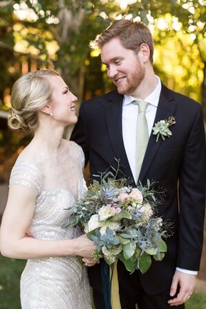 Succulent and Spray Rose Boutonniere