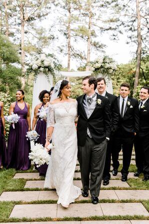 Couple Leaving Outdoor Ceremony at the Umstead Hotel in Cary, North Carolina