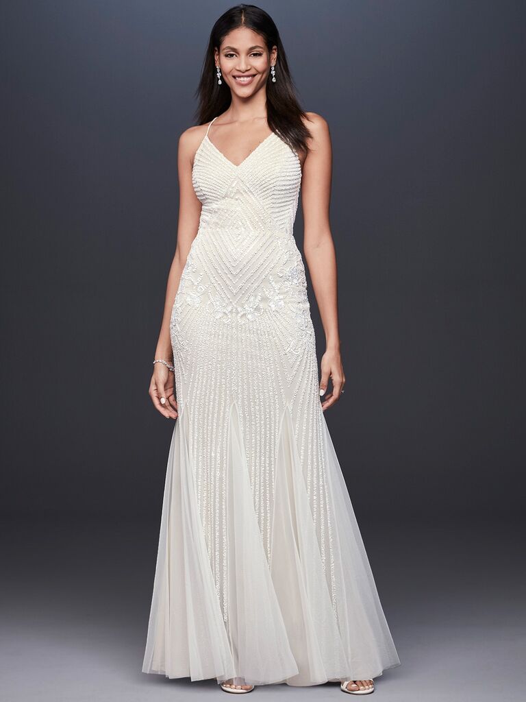 DB Studio sheath wedding dress