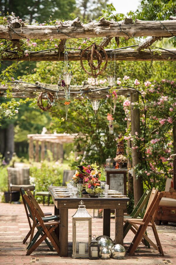 Intimate Garden Wedding Reception