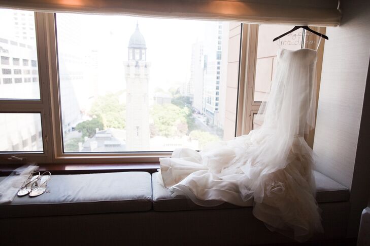 "I loved my dress," Audrey says of her Vera Wang mermaid-style dress. "It's more of a piece of art than a dress!"