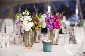 Snapdragon Centerpieces with Mercury Glass